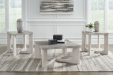 Bay Furniture Gallery - Ashley Furniture - Garnilly Table (Set of 3) - Occasional Table Set (3/CN) / Whitewash - T247-13
